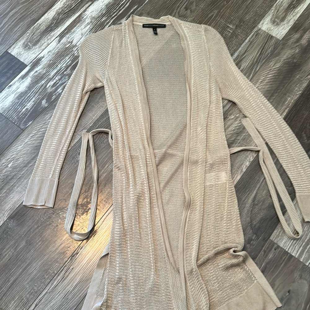 WHBM Shimmer Tie Waist Cardigan worn once!!! Beautiful!